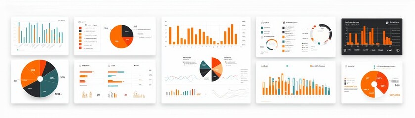 Vibrant Flat Design Charts for Project Management
