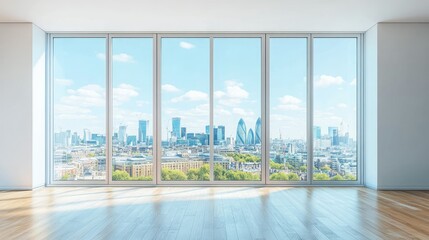 Obraz premium Modern Urban View from a Large Window