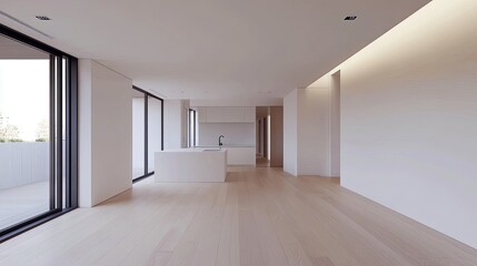 Obraz premium Modern Minimalist Interior with Bright Open Space