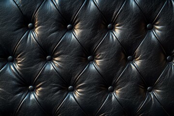 Naklejka premium A black leather couch with a black and white pattern