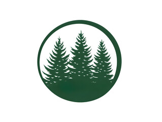 Pine Tree Silhouette Logo Design in Tranquil Forest Landscape Eco-Friendly Emblem