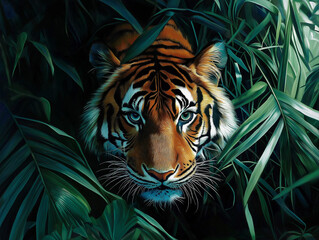 Dense Jungle Comes Alive with the Vivid Colors of a Prowling Tiger