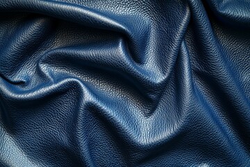 Obraz premium A blue leather material with a wavy texture