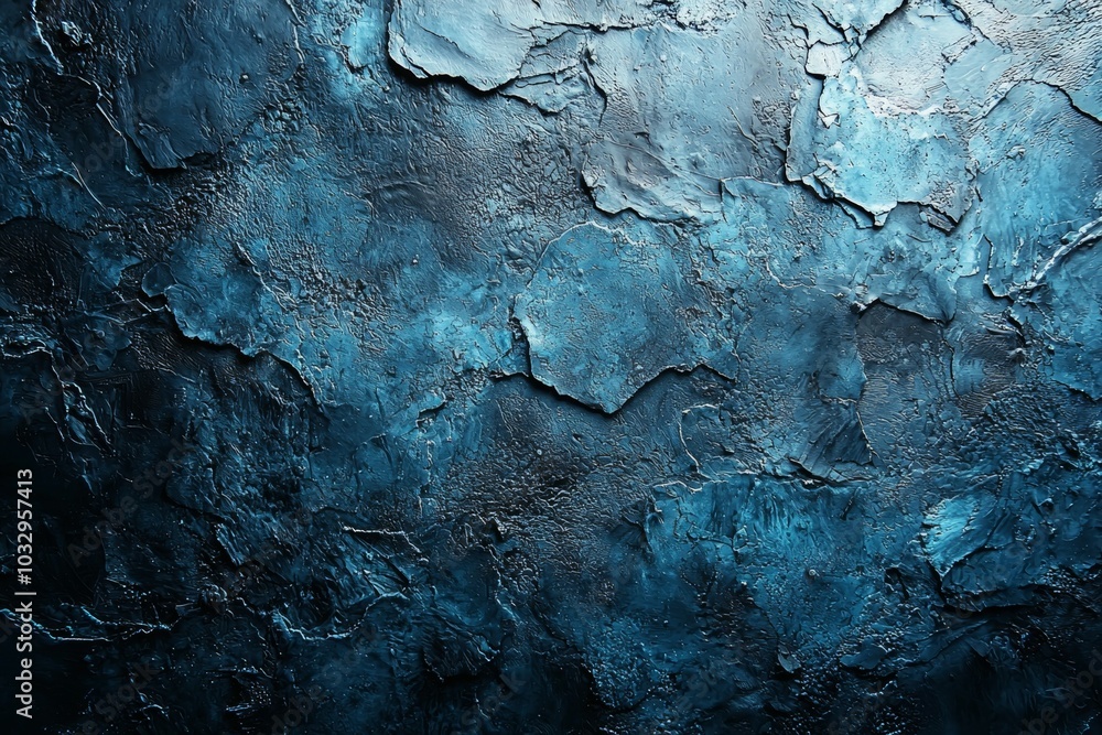 Poster a blue wall with a rough texture