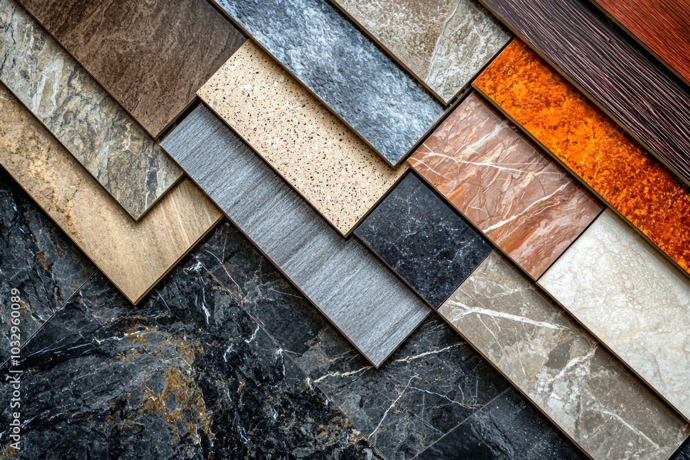 Poster A collection of tiles with different colors and patterns