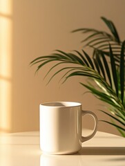 White Ceramic Coffee Mug on Table