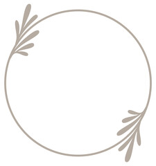 Circle Botanical Border | Elegant Leaf Frame | Rounded Decorative Element | Vector Illustration