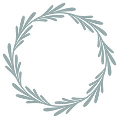 Circle Botanical Border | Elegant Leaf Frame | Rounded Decorative Element | Vector Illustration