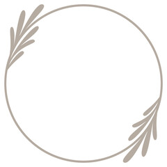 Circle Botanical Border | Elegant Leaf Frame | Rounded Decorative Element | Vector Illustration