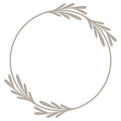 Circle Botanical Border | Elegant Leaf Frame | Rounded Decorative Element | Vector Illustration