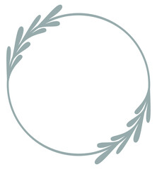 Circle Botanical Border | Elegant Leaf Frame | Rounded Decorative Element | Vector Illustration