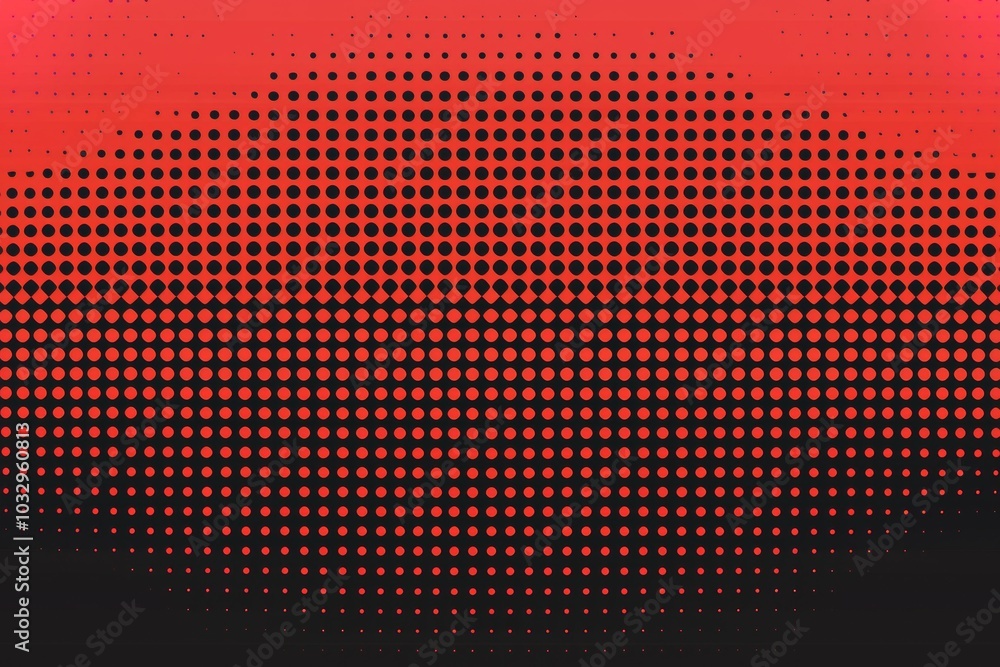 Poster a red and black background with a black and red dot pattern