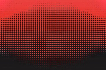 A red and black background with a black and red dot pattern