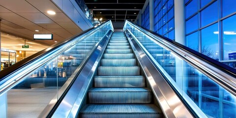 escalator in a shopping center or airport