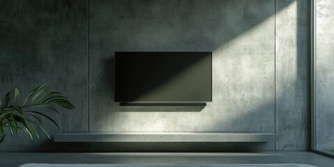 Obraz premium Contemporary Living Room: Minimalist Fireplace