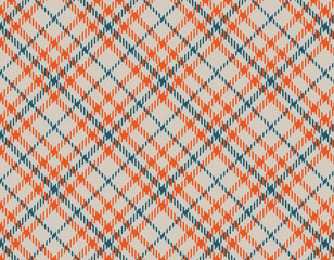 タータンチェック　オレンジ・紺　1