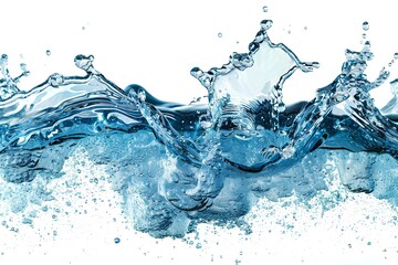 A splash of water on a white surface