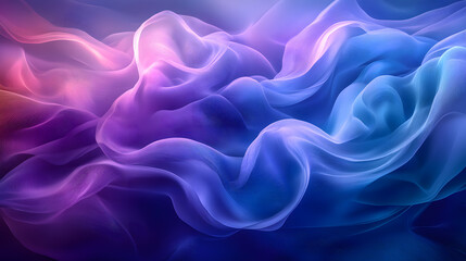 Obraz premium Enchanting Ethereal Abstract Geometric Representation with Playful Flowing Curves in Serene Blue and Purple Shades