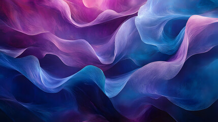 Obraz premium Vibrant Abstract Design Featuring Overlapping Geometric Shapes Flowing in Rich Shades of Blue and Purple with Artistic Depth