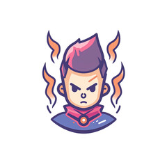 Angry cartoon character with dynamic effects