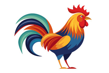 Beautiful rooster vector art and illustration