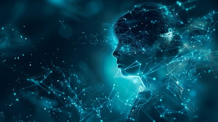 A digital art representation of the concept of AI and artificial intelligence, featuring an elegant woman with her head open to reveal elements symbolizing neural networks or brain activity