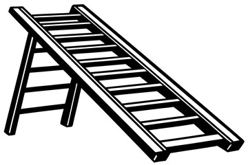 Vector illustration of wooden ladder 