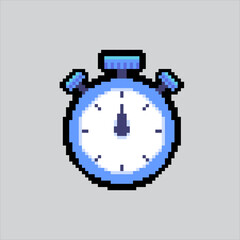 Pixel art illustration Referee Stopwatch. Pixelated Soccer Stopwatch. Soccer Football Stopwatch pixelated for the pixel art game and icon for website and video game. old school retro.
