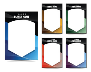 Sport player trading card frame border template