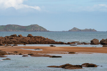 Magnifique paysage de mer sur la côte de granit rose en Bretagne - France