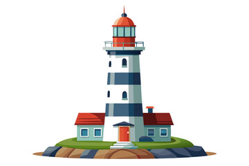 detailed lighthouse isolated on beautiful