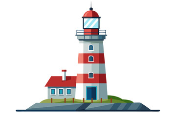 detailed lighthouse isolated on beautiful