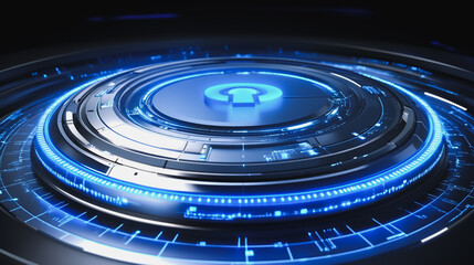 Fototapeta premium abstract innovative cyber security network, using interconnected nodes to represent business partnerships on the Smart digital Innovation city with connection network reciprocity over the smart city