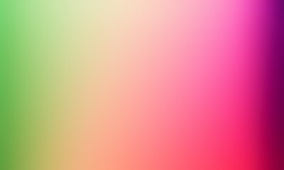 Abstract blurred background image of green, pink, purple colors gradient used as an illustration. Designing posters or advertisements.