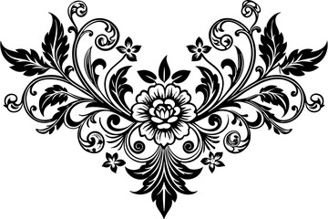 Ornament elements, vintage gold floral designs