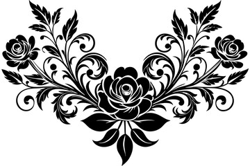 Ornament elements, vintage gold floral designs