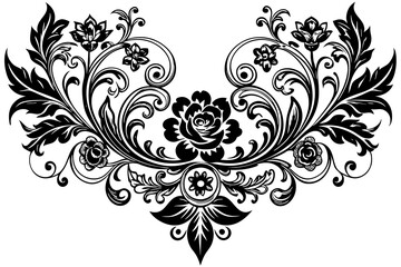 Ornament elements, vintage gold floral designs