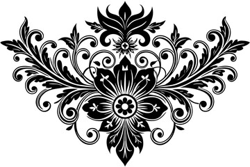 Ornament elements, vintage gold floral designs