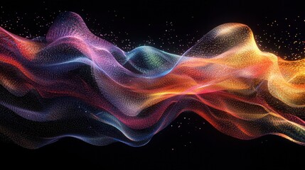 Obraz premium Vibrant Abstract Wave of Particles in Motion