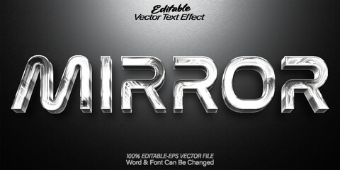 Mirror Vector Text Effect Editable Alphabet White Black Reflection