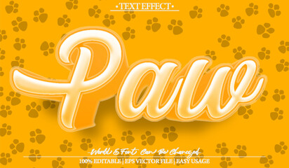 Paw Vector Text Effect Editable Alphabet Cartoon Yellow Pad Claw