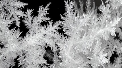 Close-up of frost patterns on window
