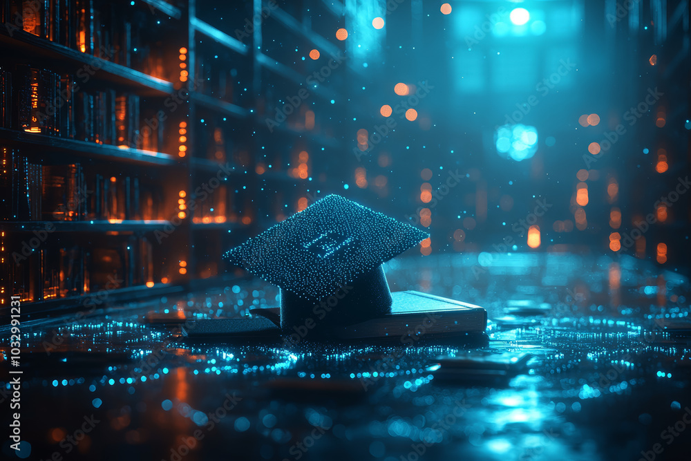 Poster a university developing a blockchain-based credentialing system for academic degrees, showcasing the