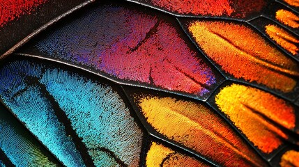 Close-up of vibrant butterfly wing pattern