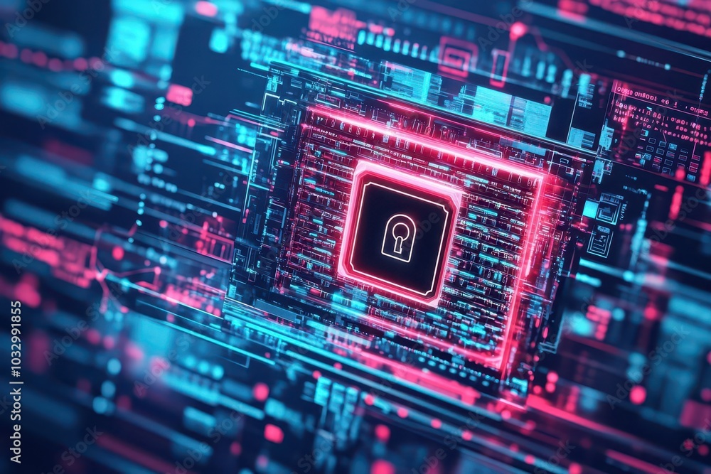 Poster a password manager app visualized as a glowing safe filled with keys and digital locks, surrounded b
