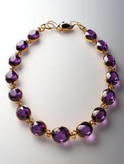 Obraz premium Luxurious Purple Gemstone Choker with Clear Accents