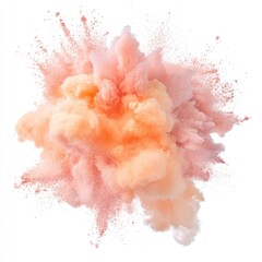 Vibrant Explosion of Colorful Powder in Mid-Air Captured in Stunning Detail Against a White Background