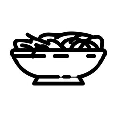 salad bowl vegan food line icon vector. salad bowl vegan food sign. isolated contour symbol black illustration