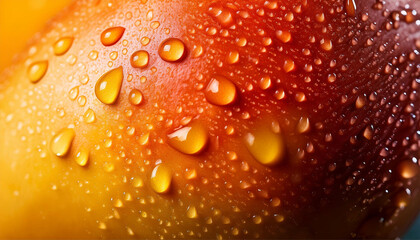 Extreme realistic macro photo of Vibrant Glow Mango Skin Background Design