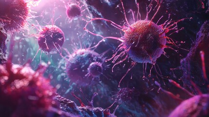 Futuristic 3D Illustration of Human Stem Cells